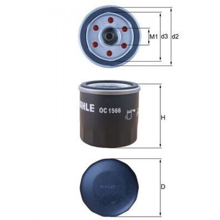 MAHLE OC1566 | YAG  FILTRESİ RENAULT MEGANE III 09> MEGANE IV 16> DACIA DUSTER 15> 1.6SCe H4M CAPTUR II 22> 1.6E-TE
