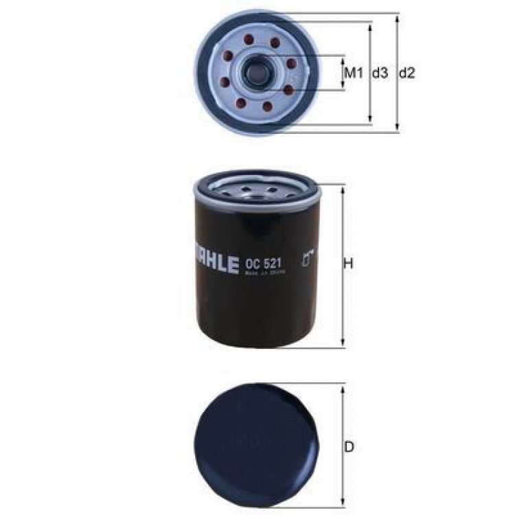 MAHLE OC521 | YAĞ FİLTRESİ HYUNDAI BLUE YM.-GETZ-İ10-İ20 1.2 BENZİNLİ-ATOS 1.1 2005-