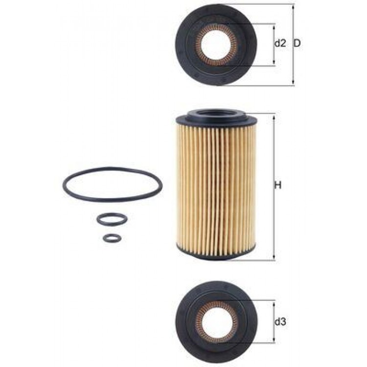 MAHLE OX153D3 | YAG FILTRESI MERCEDES W203 CDI / W210 CDI /SIPRINTER 00- /VITO 03- (OM 611 / 646)