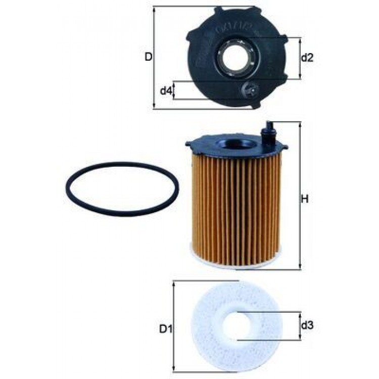 MAHLE OX171/2D | YAĞ FİLTRESİ PARTNER-BERLINGO-FIESTA-FOCUS-C-MAX-FUSION-P206-P207-P208-P301-P307-P308-P407-P2008-P30