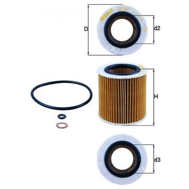 MAHLE OX177/3D | YAG FILTRESI  BMW M57 E90 330D / E60 525D,530 D / X3 E83 3.0D