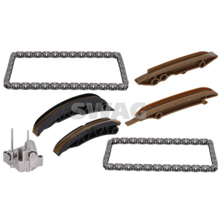 SWAG 20949555 | EKSANTRIK ZINCIR SETI ALT-UST ( BMW M47N-M57N-M57N2 / E46-E87-E90-E60-E83-E53-E65 / ALT-UST / 2-ZINCIR-4-KIZAK-1-GERICI)