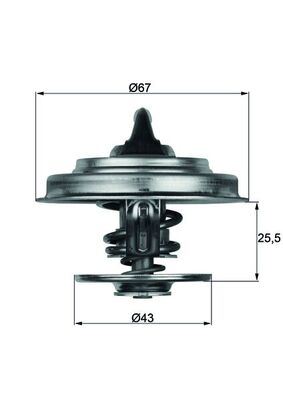 MAHLE TX1887D | TERMOSTAT 87 °C MERCEDES M102 M103 OM615 OM904 W201 W202 W124 W210 W140 . AXOR 1838