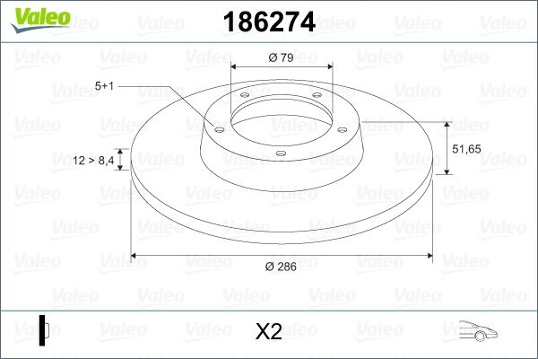 VALEO 186274 | FREN DISKI (ON) (X2) BMW E36 316  318  Z3 1.8  1.9 (91-)
