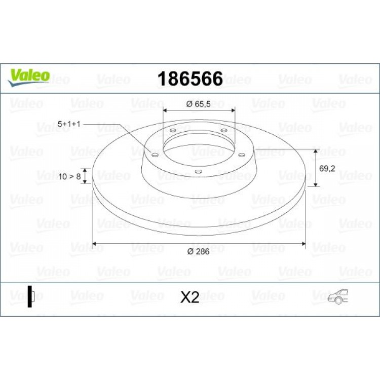 VALEO 186566 | FREN AYNASI ARKA 286 MM OPEL VECTRA B