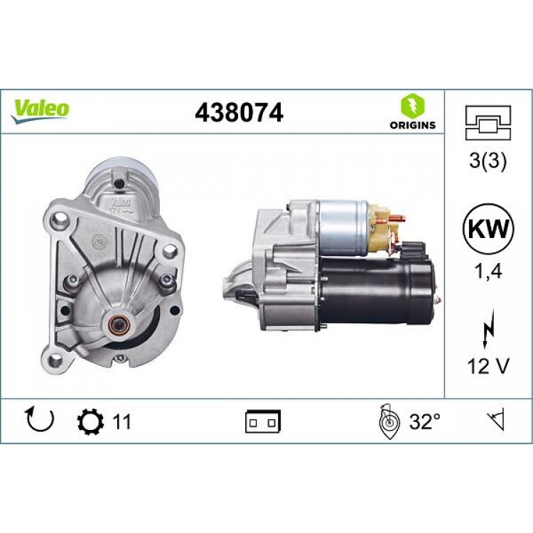 VALEO 438074 | MARS MOTORU 12V 11 DIS D6RA104 RENAULT KANGO-CLIO II 1 9 96-->