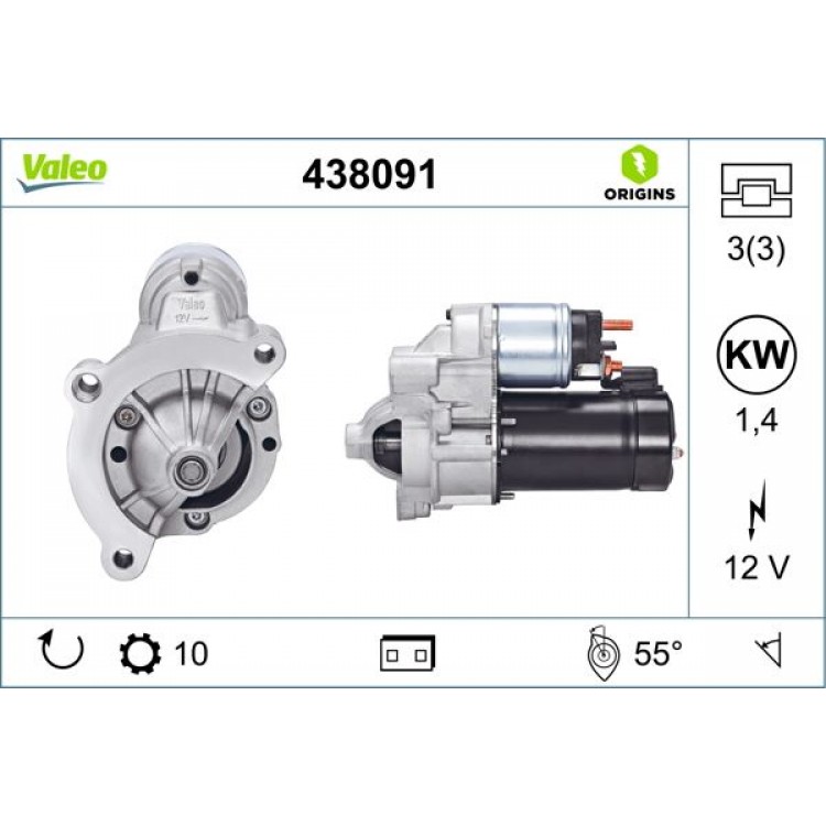 VALEO 438091 | MARS MOTORU  12V 1.4 KW PEUGEOT 206 2.0HDI-307-406 2.0-PARTNER 1.9D-2.0HDI / CITROEN BERLINGO 1.9D-2.0HDI-C4