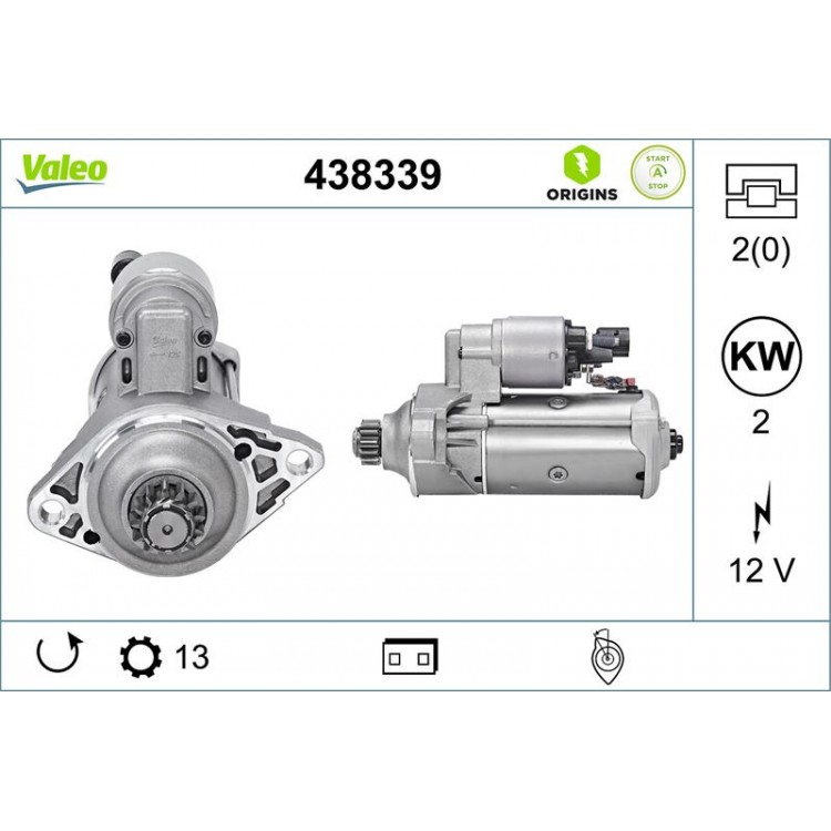 VALEO 438339 | MARS MOTORU MARŞ MOTORU AUDI A3, Q3, SKODA OCTAVIA, VW GOLF VII