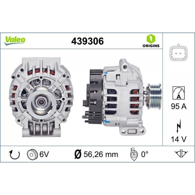 VALEO 439306 | ALTERNATOR 14V 95A DACIA LOGAN MCV SANDERO 1.4 1.6 07- RENAULT CLIO II ESPACE III KANGO LAGUNA I II MEGANE SCENIC 03- VALEO 439306 | ALTERNATOR 14V 95A DACIA LOGAN MCV SANDERO 1.4 1.6 07- RENAULT CLIO II ESPACE III KANGO LAGUNA I II MEGANE SCENIC 03-