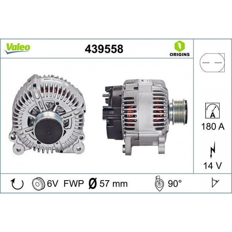 ALTERNATOR 180A  VOLKSWAGEN PASSAT 2.0 TDI-FSI 05- / CRAFTER 2.5 TDI 06-