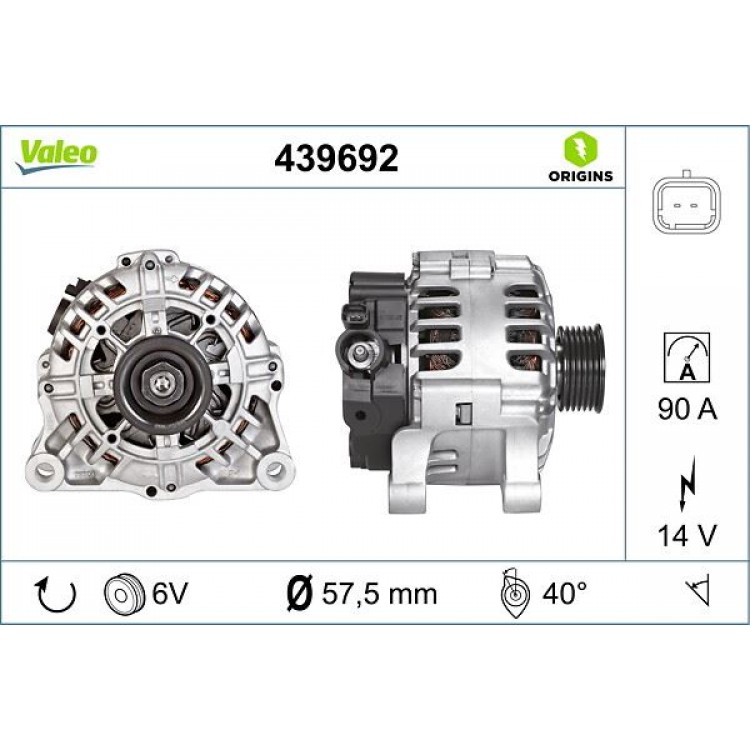 VALEO 439692 | ALTERNATOR 14V 90A 6PK PARTNER 206 307 406 407 - BERLINGO XSARA C4 C5 (BENZIN) VALEO 439692 | ALTERNATOR 14V 90A 6PK PARTNER 206 307 406 407 - BERLINGO XSARA C4 C5 (BENZIN)