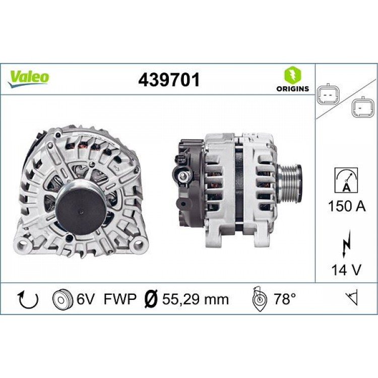 VALEO 439701 | ALTERNATOR CITROEN C3-C4 BERLINGO / PEUGEOT P207 P308 P407 1.6 2.0 HDI VALEO 439701 | ALTERNATOR CITROEN C3-C4 BERLINGO / PEUGEOT P207 P308 P407 1.6 2.0 HDI