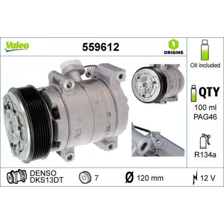 VALEO 559612 | KLIMA KOMPRESORU (PV7) TOYOTA HILUX VII 2.5 D, 3.0 D 05-15
