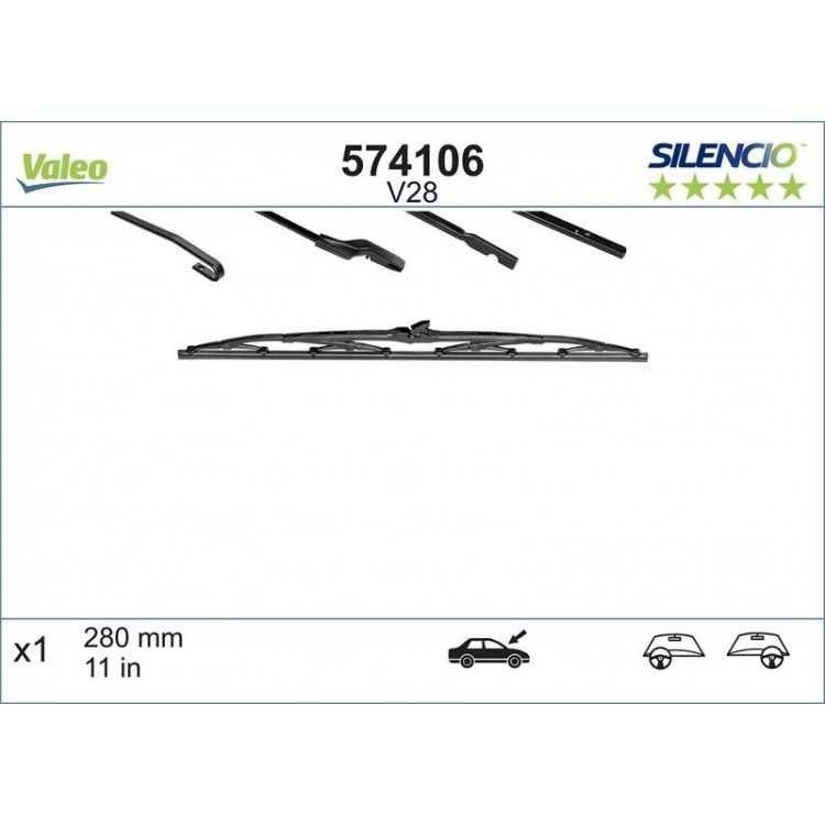 VALEO 574106 | SILECEK SUPURGESI SILENCIO 280MM ARKA VOLKSWAGEN POLO II / LADA NIVA