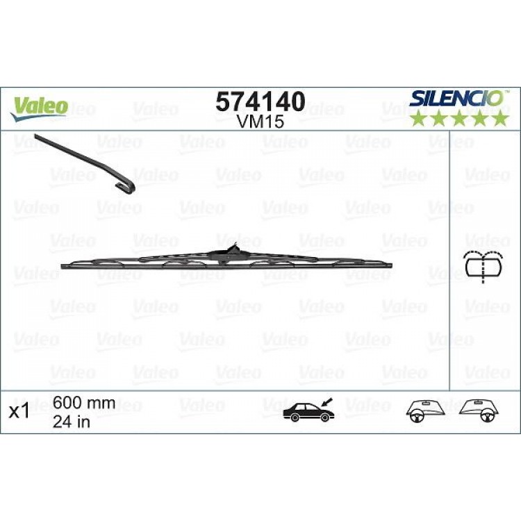 SILECEK SUPURGESI SILENCIO FISKIYELI 600MM RENAULT MASTER II-ESPACE