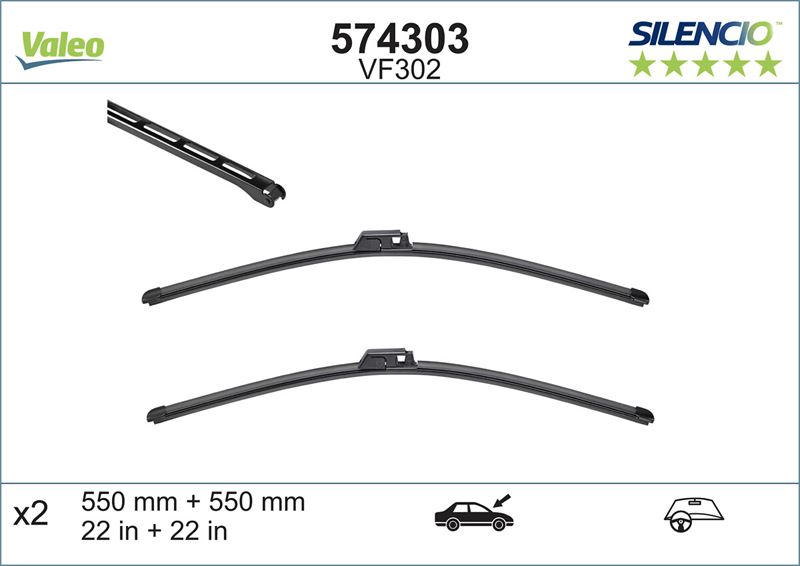 VALEO 574303 | SILECEK SUPURGESI 550-550MM AUDI A6 07-01