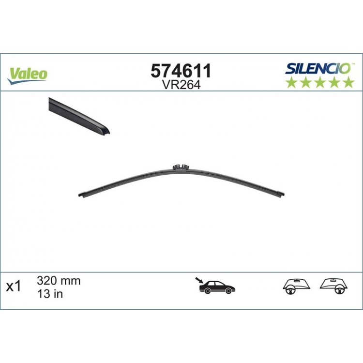 SILECEK SUPURGESI VALEO SILENCIO X-TRM FLAT BLADE VM264 (X1) (330 MM) (ARKA) AUDI Q5