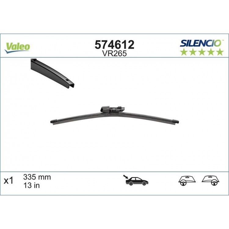 VALEO 574612 | SILECEK ARKA FLAT BLADE (X1) VM265 VW GOLF, SHARAN, TOURAN; SEAT ALHAMBRA (345)