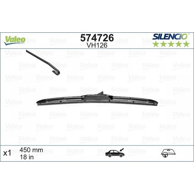 SILECEK SUPURGESI SILENCIO HIBRID VM126 (X1) 450 MM AUDI A3, VW GOLF VII, SKODA SUPERB