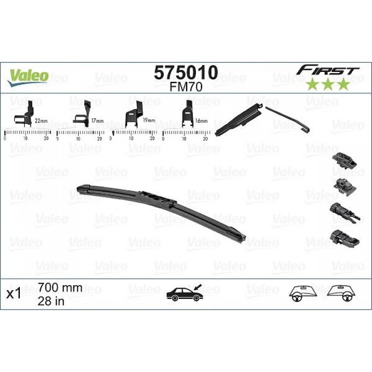 VALEO 575010 | SILECEK SUPURGESI FIrst MULTIconnectIon Flat Blade FM70 (X1) (700 mm) VALEO 575010 | SILECEK SUPURGESI FIrst MULTIconnectIon Flat Blade FM70 (X1) (700 mm)
