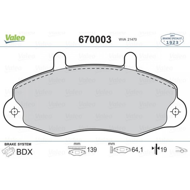 VALEO 670003 | DISK BALATA ON FORD TRANSIT T12
