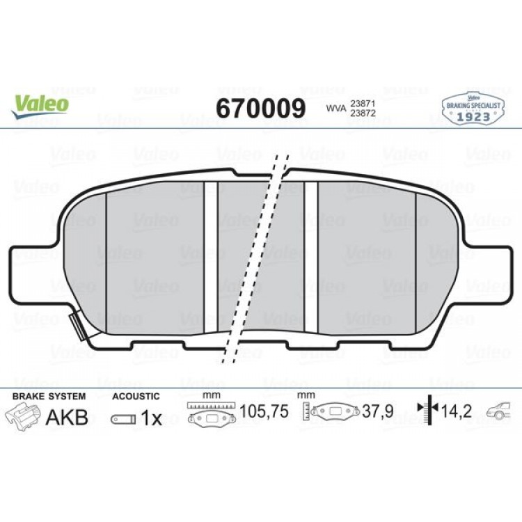 VALEO 670009 | DISK BALATA ARKA NISSAN QASHQAI J10 2007 - 2013 - XTRAIL 2007 - 2013 - PARTHFINDER 2013 - KOLEOS 2008 -
