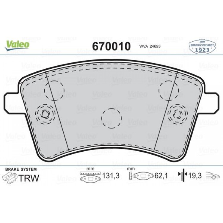 VALEO 670010 | DISK BALATA ON RENAULT KANGOO;1.6 1.6 16V 1.5DCI 08-