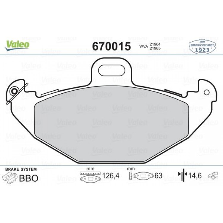 VALEO 670015 | DISK BALATA ON ABS LI RENAULT LAGUNA 2.0 16V, 2.0, 3.0, 2.2 TD 95-01