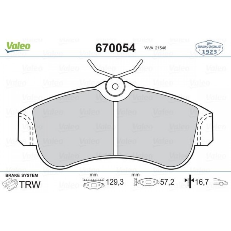 VALEO 670054 | DISK BALATA ON NISSAN ALMERA II N16 1.5 1.8 2.2DI 07-2000-
