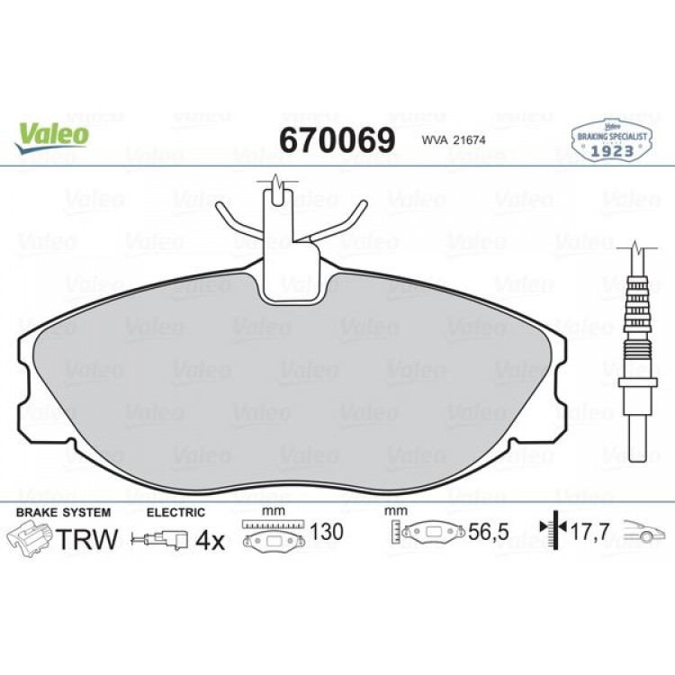 VALEO 670069 | DISK BALATA ON PEUGEOT 406 - 406 COUPE