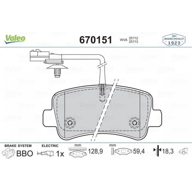 VALEO 670151 | DISK BALATA ARKA (TEK TEKER) RENAULT MASTER III  OPEL MOVANO 2.3 DCI CDTI 10-