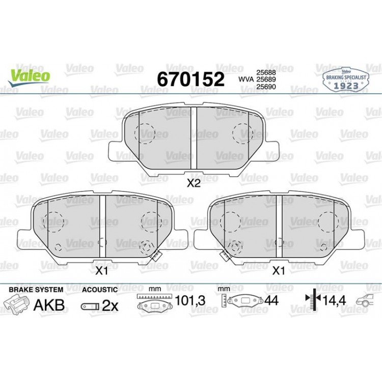 VALEO 670152 | DISK BALATA ARKA PSA C4 AIR CROSS / ASX / MAZDA 6 B.M 12-