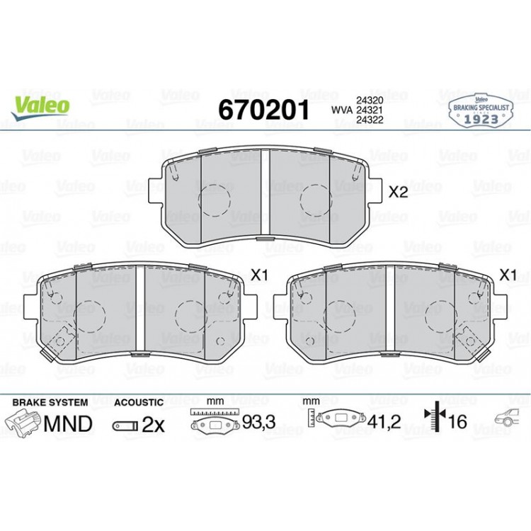 VALEO 670201 | DISK FREN BALATASI ARKA HYUNDAI ACCENT 1.4 1.6 1.5D 10 05> HYUNDAI I20 1.2 1.4 1.6 1.4D 1.6D 09 08> HYUNDAI I30 1.4 1.6 2.0 06 07> HYUNDAI I30 1.4 1.6 2.0 CW 10 07> HYUNDAI IX20 1.4 1.6 1.4D 1.6D 11