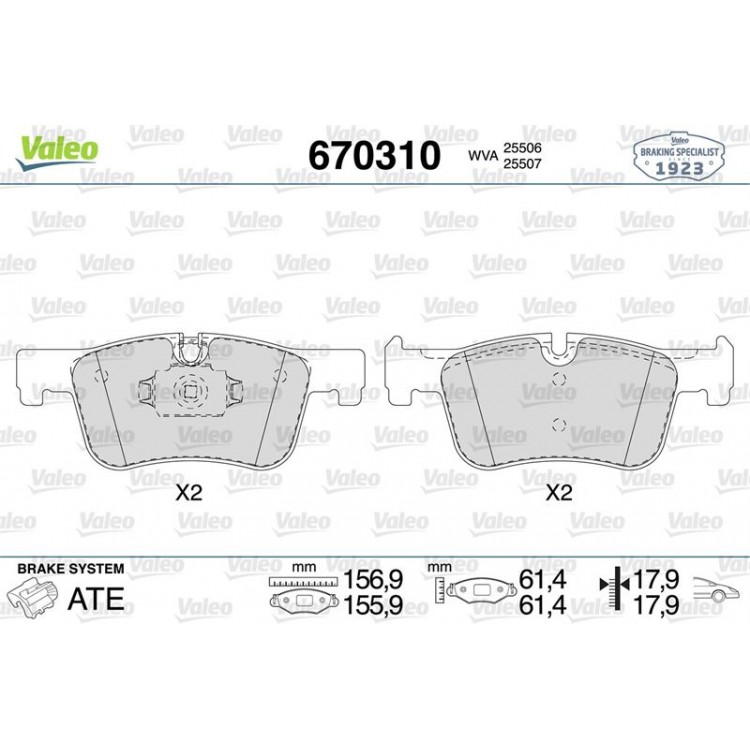 VALEO 670310 | FREN BALATASI ON BMW F20 F30 F32 F36 - 2550601