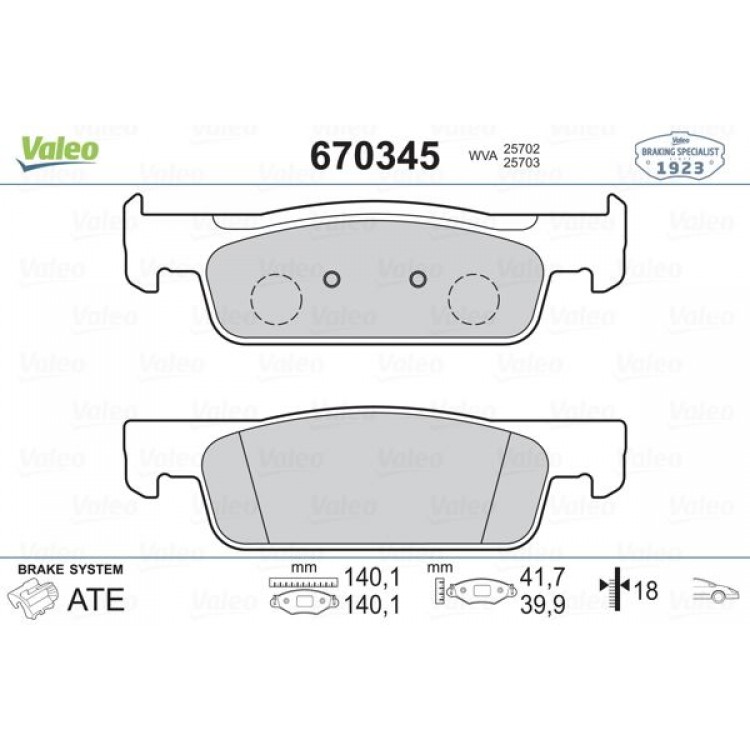 VALEO 670345 | DISK BALATA ON RENAULT CLIO IV 0.9 TCE 90 1.2 1.5DCI (11 2012-); DACIA LOGAN II; LOGAN II MCV; SANDERO II TCE 90 1.2 1.5DCI (10 2012-)