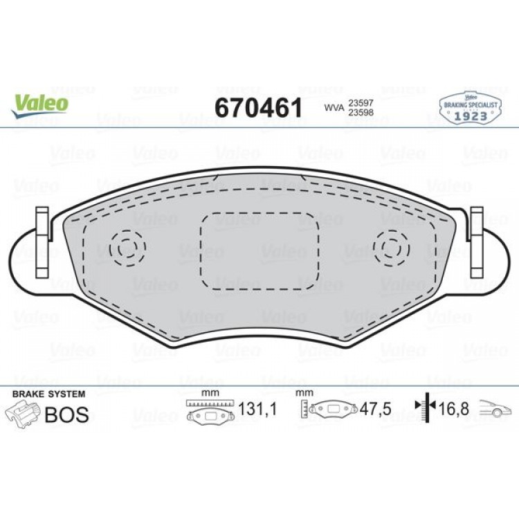 VALEO 670461 | DISK BALATA ON PEUGEOT 206 1.4 HDI 01-