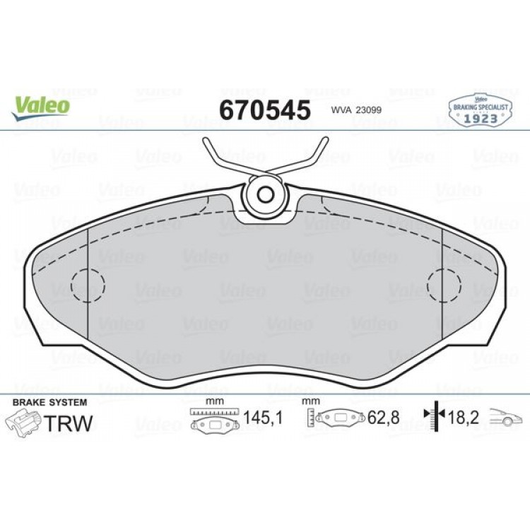 VALEO 670545 | DISK BALATA ON RENAULT TRAFIC YM.,OPEL VIVARO 01-