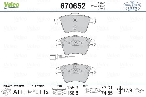 VALEO 670652 | DISK BALATA ON FISLI VOLKSWAGEN TRANSPORTER T5 17 08.2003-