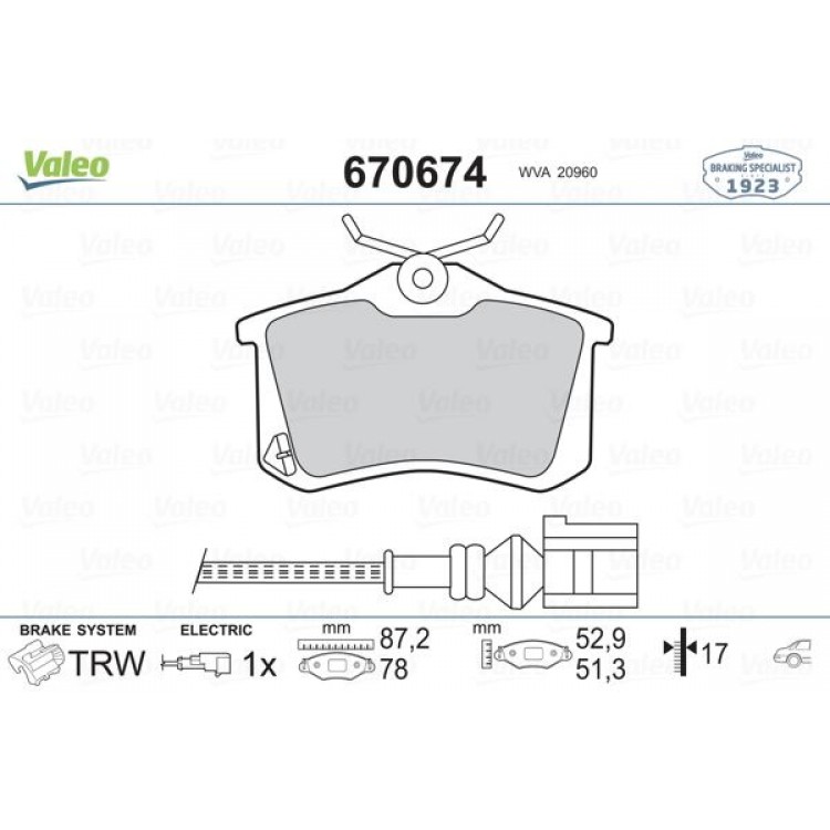 VALEO 670674 | DISK BALATA ARKA FISLI SEAT IBIZA IV 1.2 1.4 16V 1.9 TDI 02.2002- VALEO 670674 | DISK BALATA ARKA FISLI SEAT IBIZA IV 1.2 1.4 16V 1.9 TDI 02.2002-