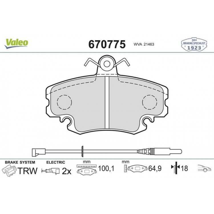 VALEO 670775 | DISK BALATA ON RENAULT CLIO THALIA MEGAN R9 R19 LOGAN BM 95-12