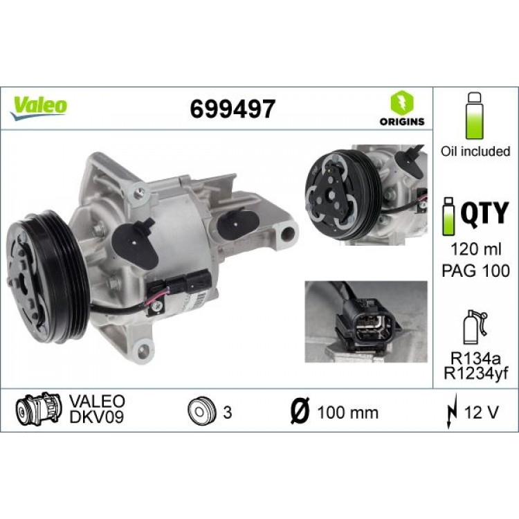 VALEO 699497 | KLIMA KOMPRESOR NISSAN MICRA 1.1 (BENZINLI) 17-