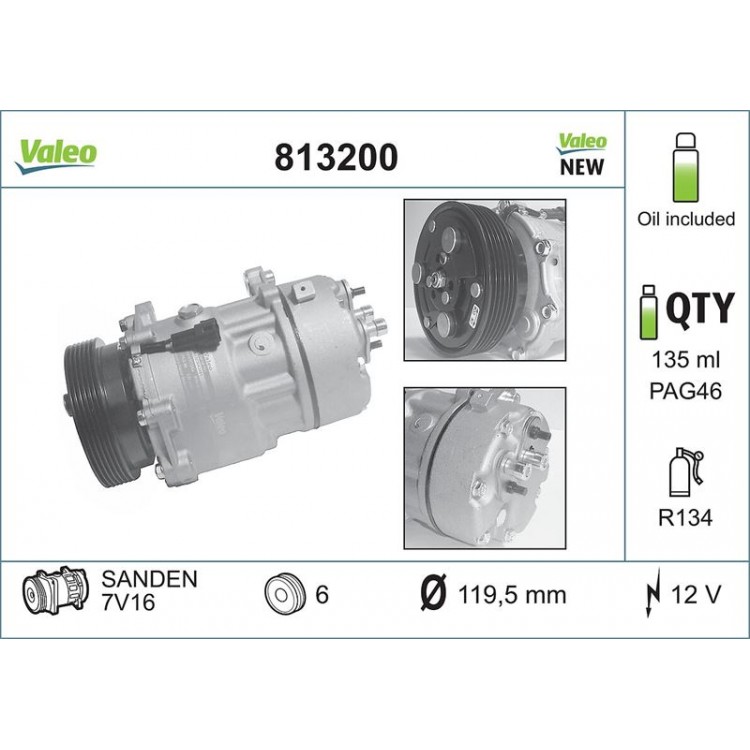 VALEO 813200 | KOMPRESOR VOLKSWAGEN 1.9 TDI 04-05