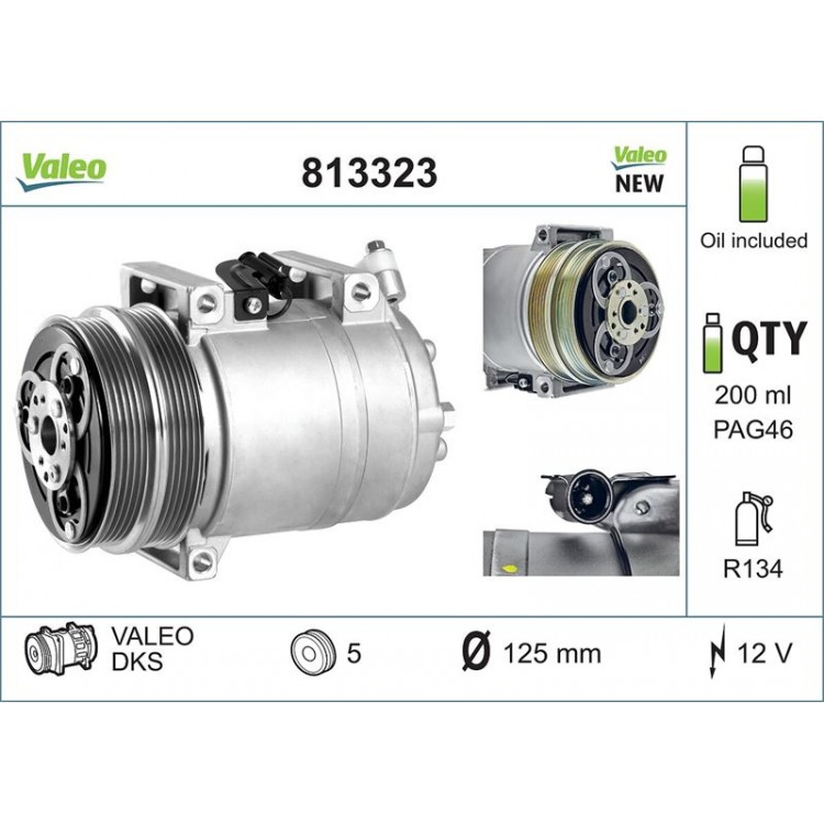 VALEO 813323 | KLIMA KOMPRESOR FOCUS 04>11 2.5 ST KUGA, C30 06>12  C70 II 06>09  S40 II 06>12  V50 04>10  1.6 -2.4 İ T5 -D5 2.4 İ