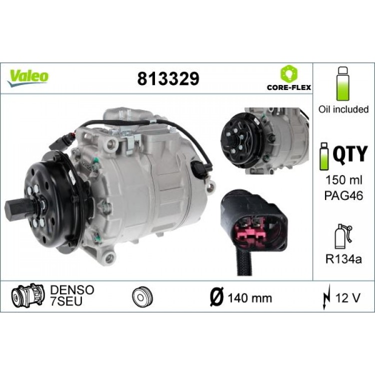VALEO 813329 | KLIMA KOMPRESORU VOLKSWAGEN TRANSPORTER T5 2.5 TDI 03-09 VALEO 813329 | KLIMA KOMPRESORU VOLKSWAGEN TRANSPORTER T5 2.5 TDI 03-09