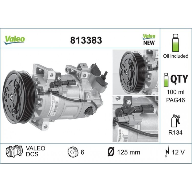 VALEO 813383 | KLIMA KOMPRESORU RENAULT CLIO IV 1.5 DCI 13-