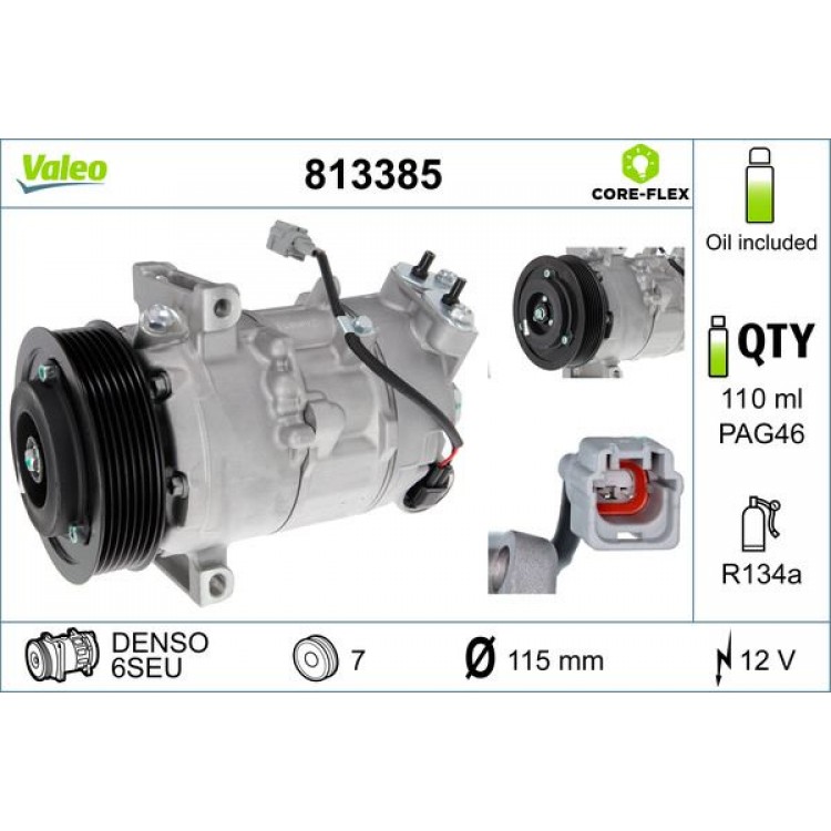 VALEO 813385 | KOMPRESOR RENAULT MEGANE III, SCENIC III 1.4 16V/2.0 DCI