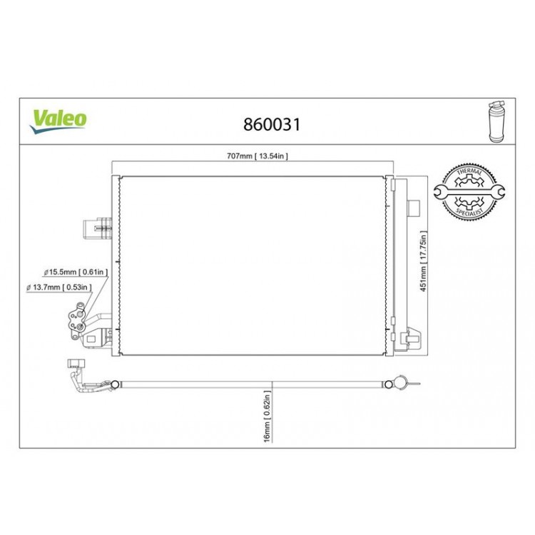 VALEO 860031 | KLIMA RADYATORU T5 03> 687×452×16 OTO / MEK SANZIMAN