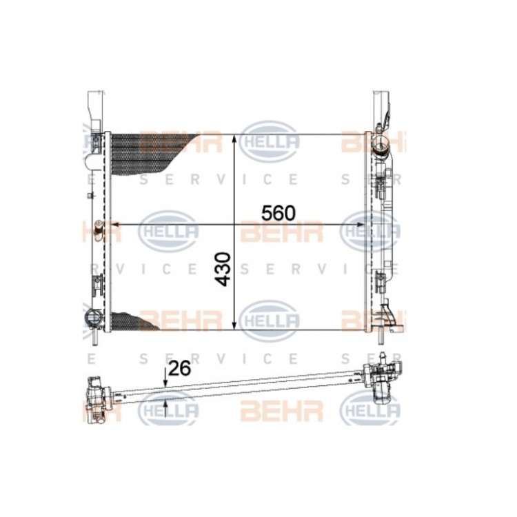 BEHR CR1154000S | RADYATÖR 8MK376755501 KANGO 1.5 DCİ 80PS (KLİMALI MEKANİK)