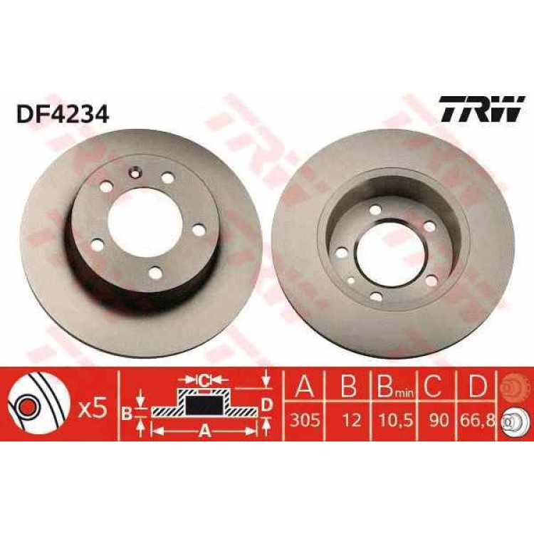 BENDİX 522005 | DİSK FREN AYNASI ARKA 562164B MASTER MOVANO 5BİJON