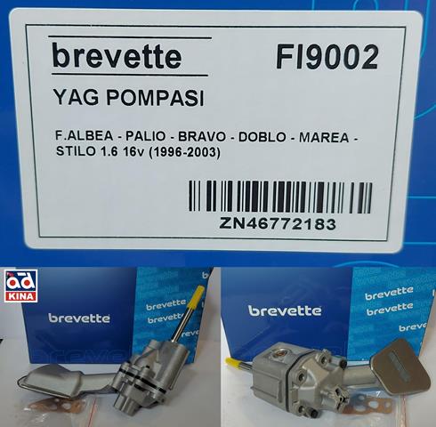 BREVETTE FI9002 | YAĞ POMPASI FI9002 ALBEA PALIO BRAVO DOBLO MAREA STILO 1.6 16V BREVETTE FI9002 | YAĞ POMPASI FI9002 ALBEA PALIO BRAVO DOBLO MAREA STILO 1.6 16V